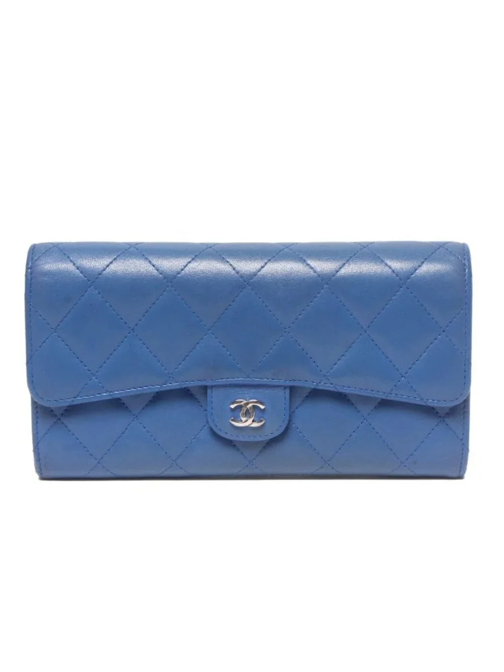 Chanel Wallet Silver Quilted
